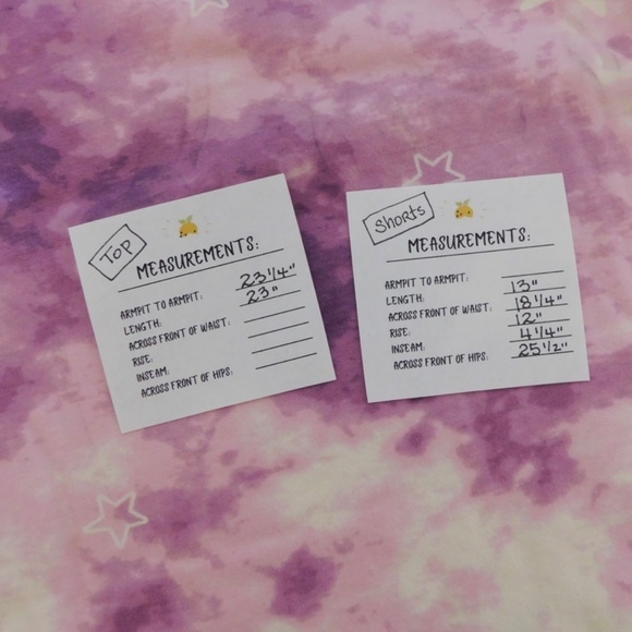 NWT!! WILDFOX Two-Piece Set Top Sweatshirt Shorts Purple Tie Dye Stars X-Large - Picture 16 of 16